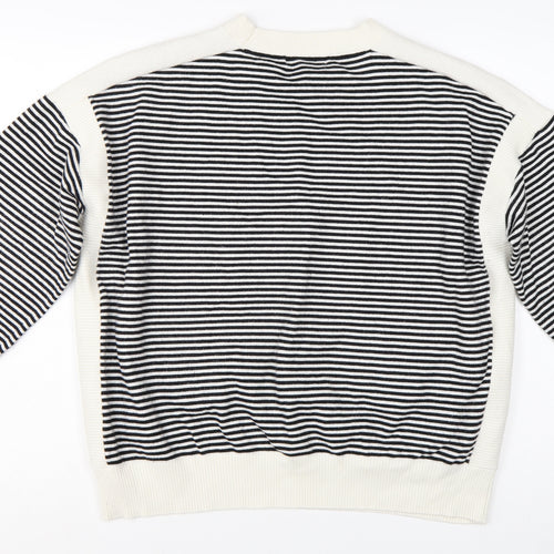 Marks and Spencer Women's Black Striped Star Knit Jumper Size XL