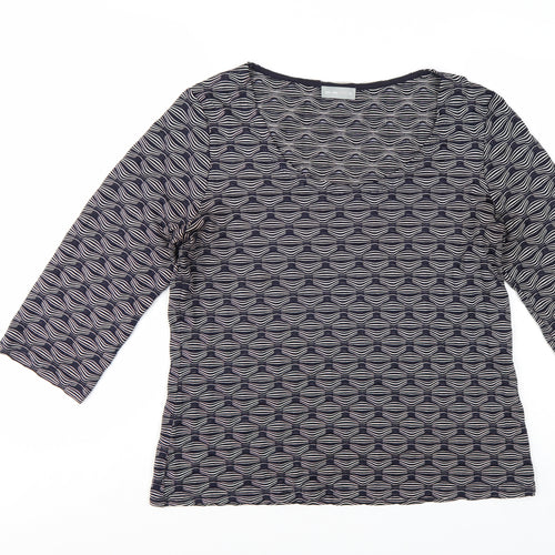 Marks and Spencer Women’s Blue Geometric Jersey Top Size 16