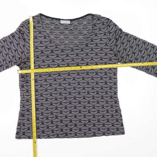 Marks and Spencer Women’s Blue Geometric Jersey Top Size 16