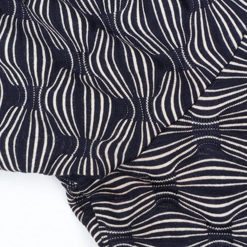 Marks and Spencer Women’s Blue Geometric Jersey Top Size 16