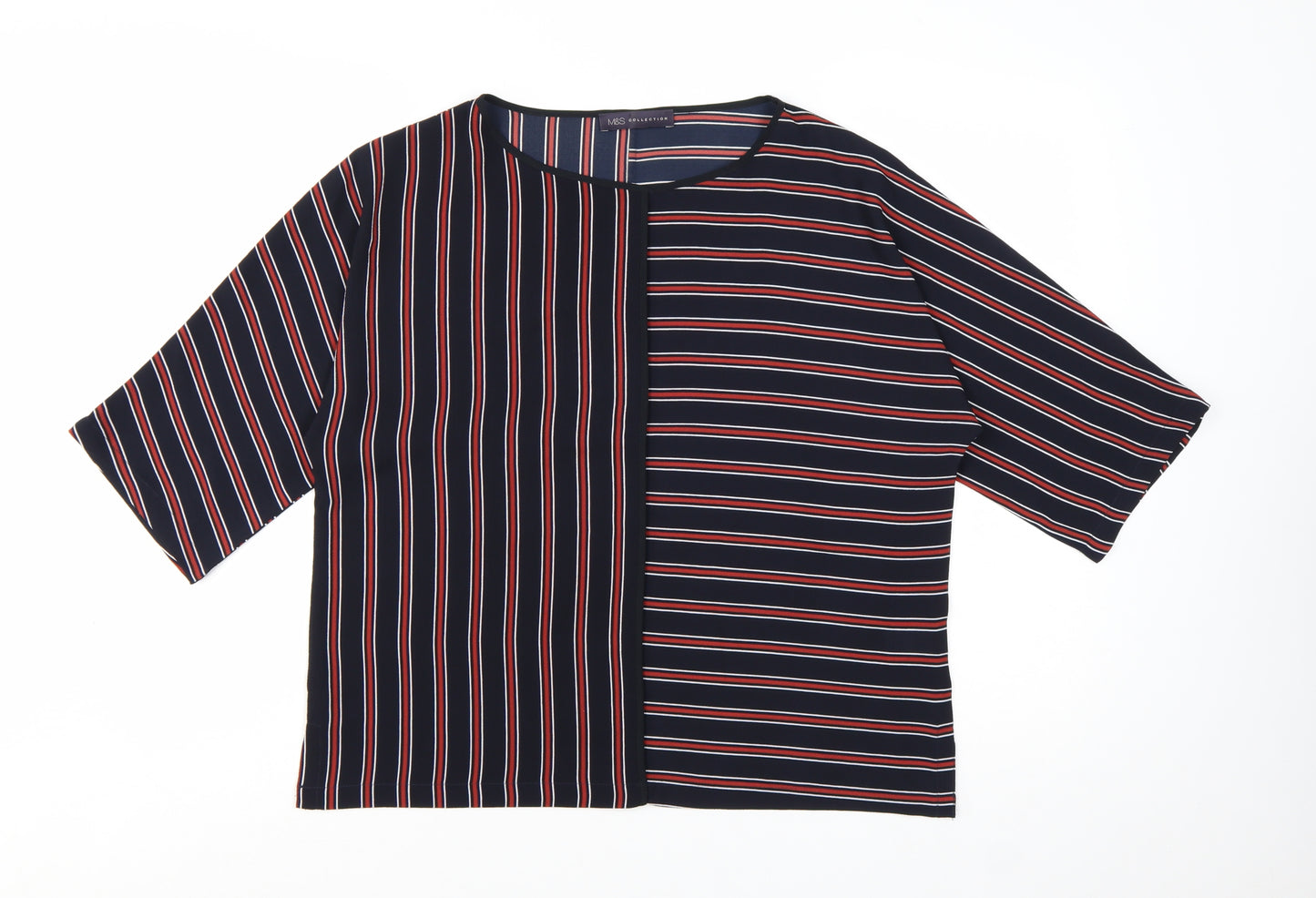 Marks and Spencer Women’s Blue Striped Kimono Blouse Size 12