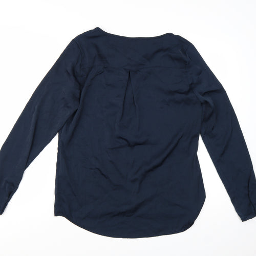 Vila Women Blue Polyester Long Sleeve Tunic Blouse M