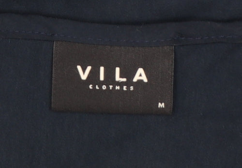 Vila Women Blue Polyester Long Sleeve Tunic Blouse M