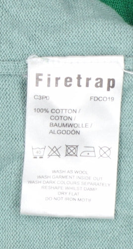 Firetrap Men's Multicoloured Striped Cotton Crew Neck Jumper Medium