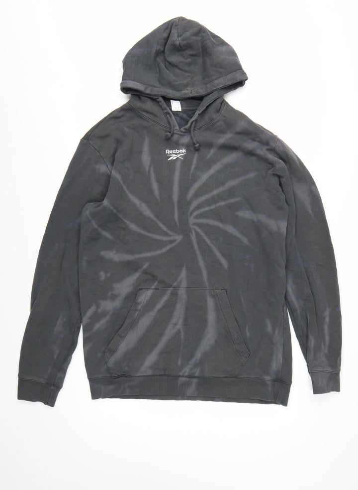 Reebok Men's Black Tie-Dye Pullover Hoodie Size L Sports Style