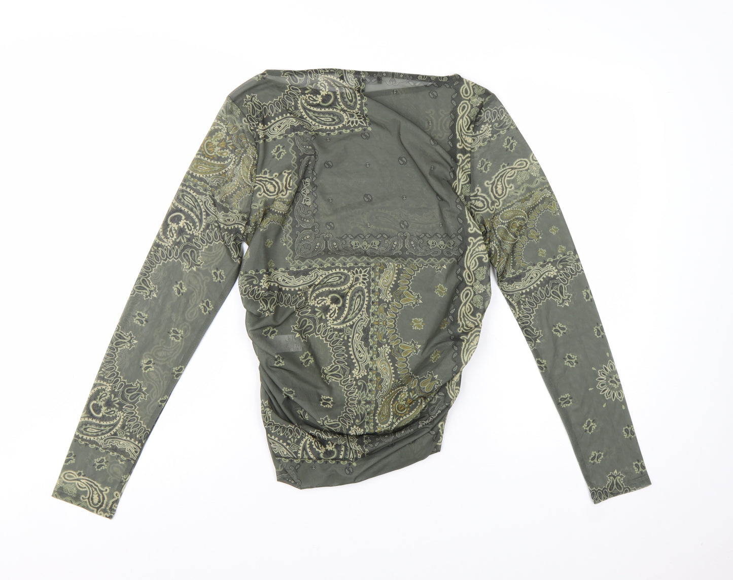 Next Women’s Green Paisley Mesh Long Sleeve Tunic Blouse Size 14
