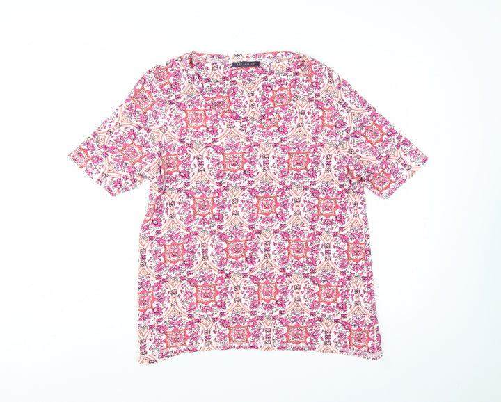 Marks and Spencer Womens Pink Floral Cotton Tunic Blouse Size 22