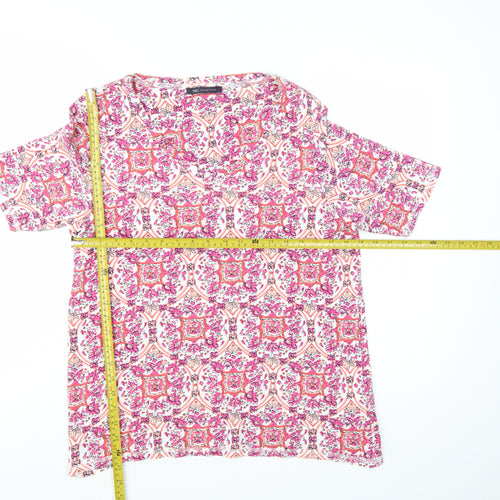 Marks and Spencer Womens Pink Floral Cotton Tunic Blouse Size 22
