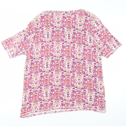Marks and Spencer Womens Pink Floral Cotton Tunic Blouse Size 22