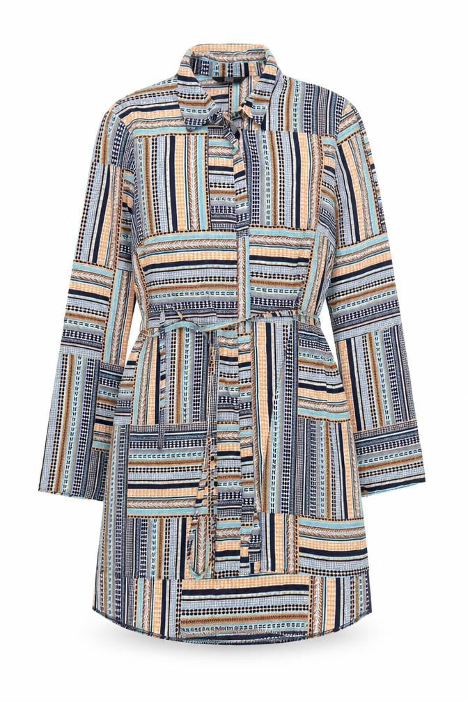 F&F Women’s Multicoloured Geometric Shirt Dress Size 12