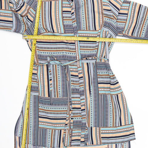F&F Women’s Multicoloured Geometric Shirt Dress Size 12