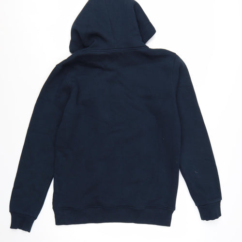 Burberry Men Blue Logo Pullover Hoodie Size S Cotton