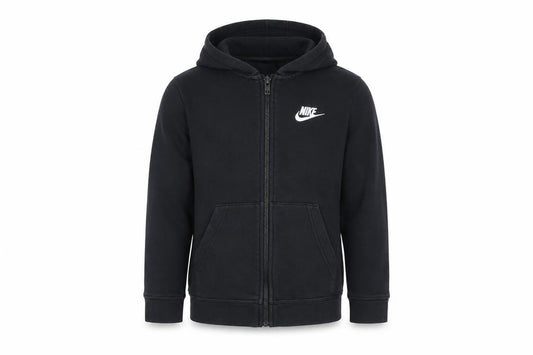 Nike Boys Black Full Zip Hoodie XS 122-128cm Cotton Blend Casual