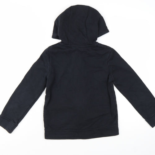 Nike Boys Black Full Zip Hoodie XS 122-128cm Cotton Blend Casual