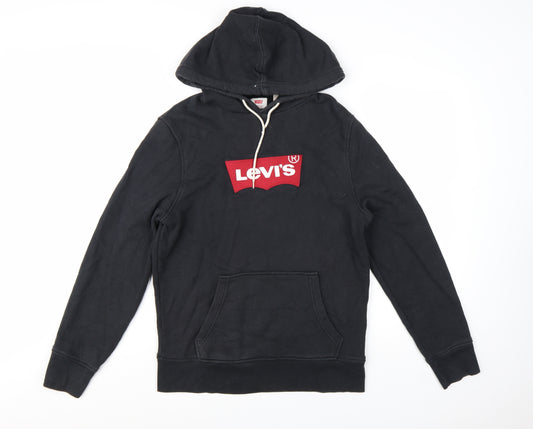 Levi's Men's Black Pullover Hoodie S Graphic Logo Fleece