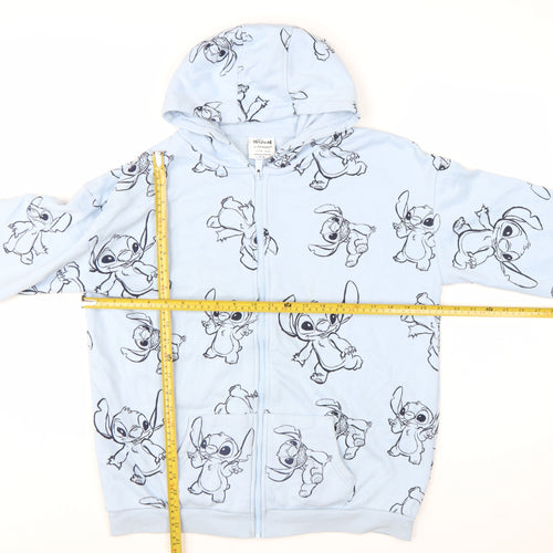 Primark Girls Blue Stitch Full Zip Hoodie 14-15 Years Disney Fleece