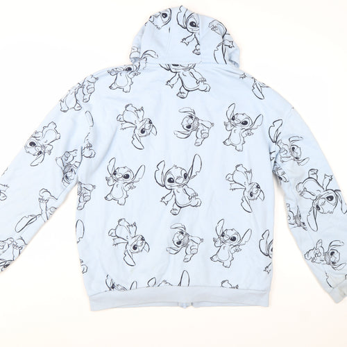 Primark Girls Blue Stitch Full Zip Hoodie 14-15 Years Disney Fleece