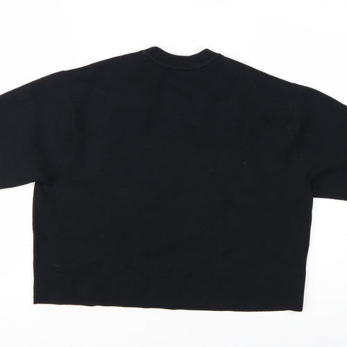 Uniqlo Women's Black Cotton Blend Short Sleeve Pullover Jumper Size M