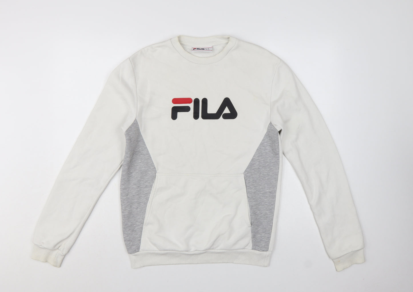 FILA Men's White XS Pullover Sweatshirt Logo Graphic