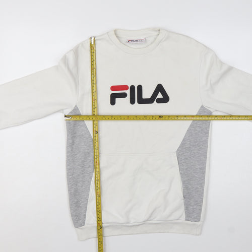 FILA Men's White XS Pullover Sweatshirt Logo Graphic