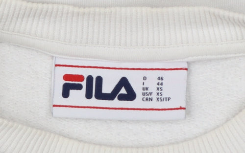 FILA Men's White XS Pullover Sweatshirt Logo Graphic