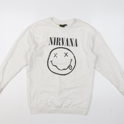 New Look Girls White Nirvana Graphic Pullover Sweatshirt 10-11 Years