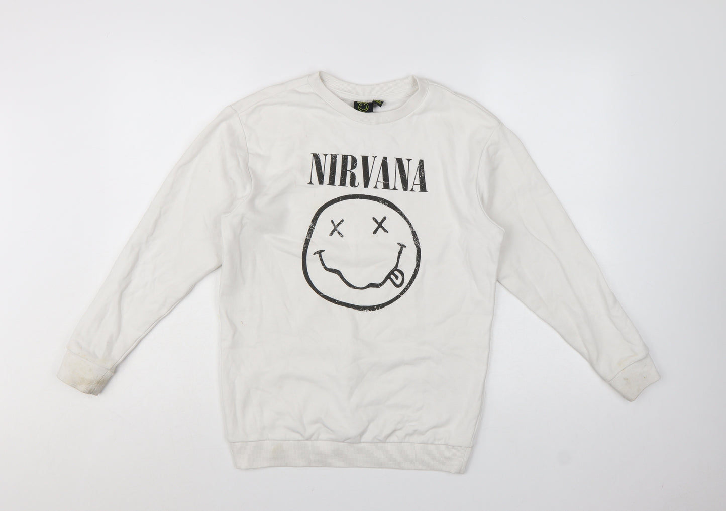 New Look Girls White Nirvana Graphic Pullover Sweatshirt 10-11 Years