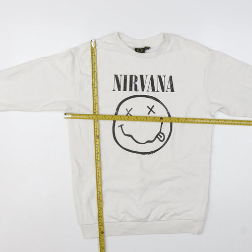 New Look Girls White Nirvana Graphic Pullover Sweatshirt 10-11 Years