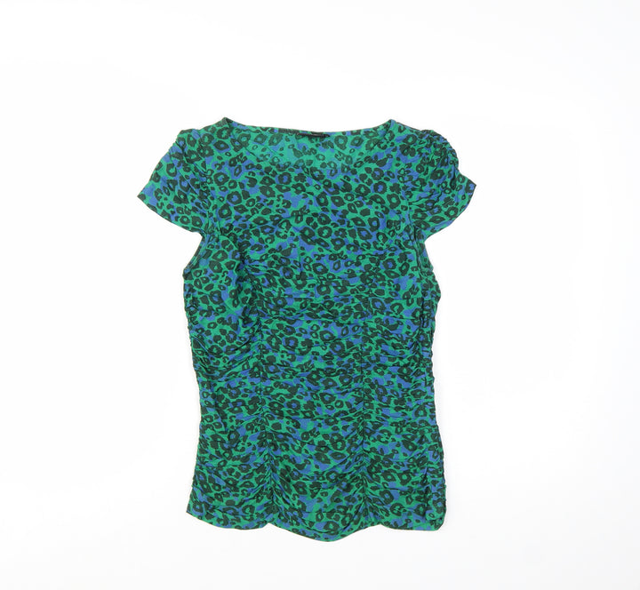 Next Women's Green Animal Print Viscose Blouse Size 6