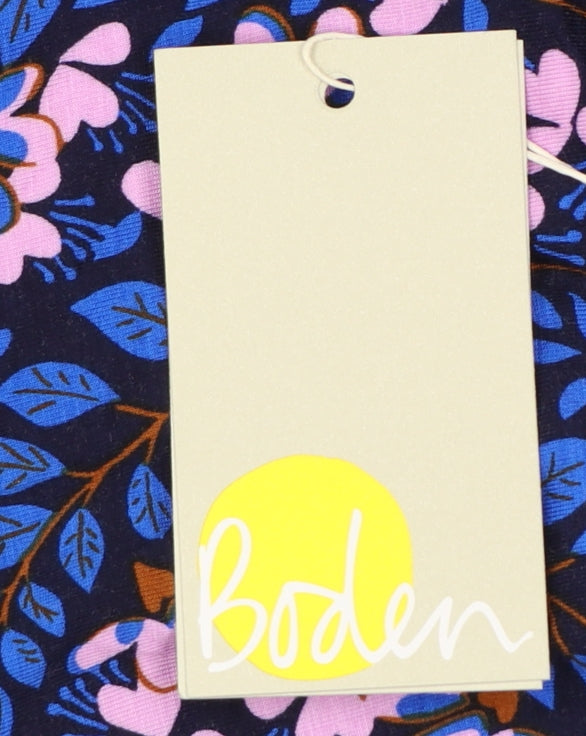 Boden Women’s Blue Floral Fit & Flare Dress UK 10P Knee Length Viscose