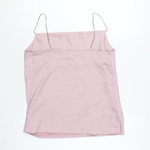 River Island Women Pink Satin Cowl Neck Camisole Top UK 8