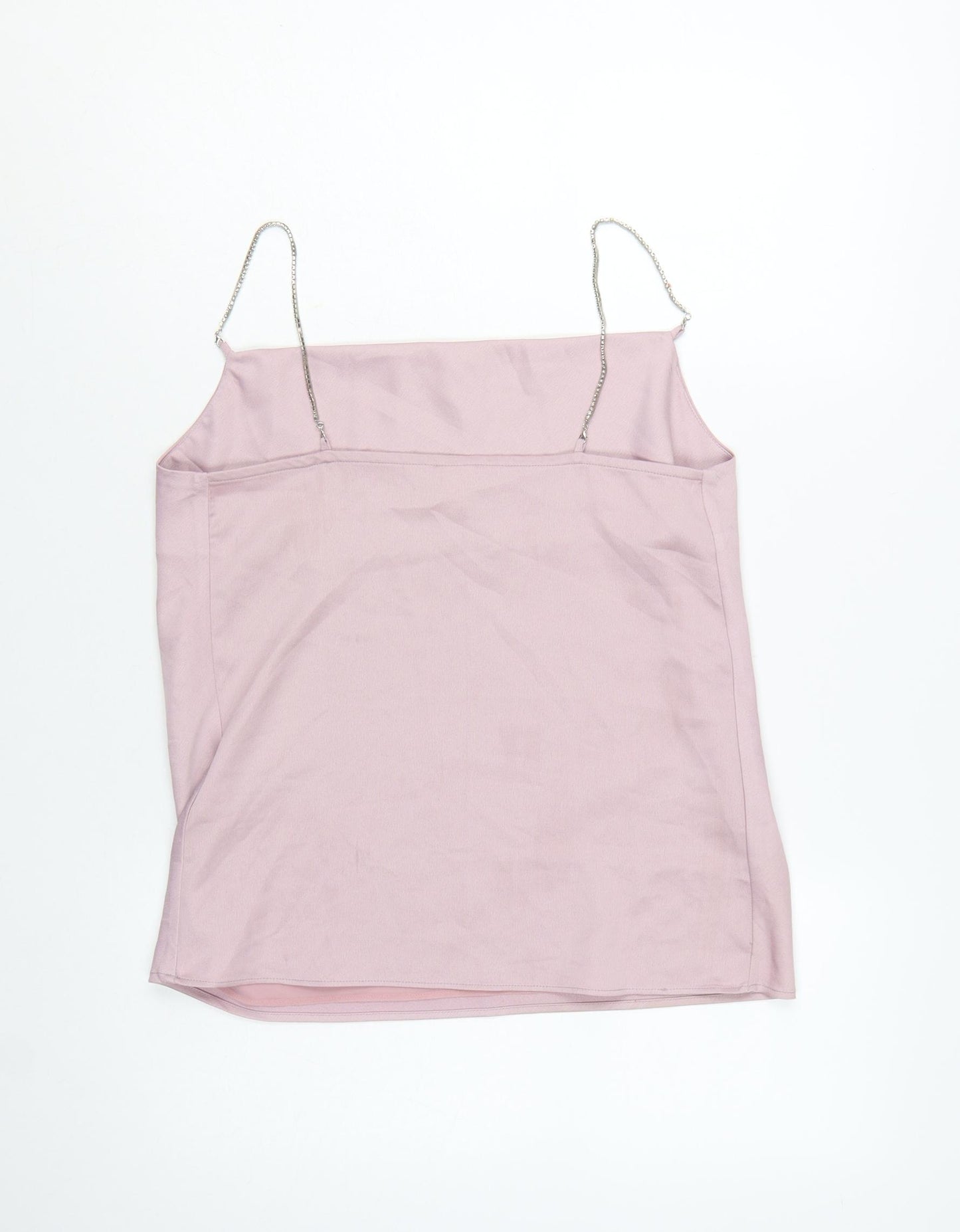 River Island Women Pink Satin Cowl Neck Camisole Top UK 8
