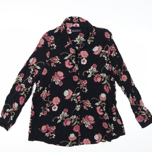 Marks and Spencer Women’s Black Floral Long Sleeve Tunic Blouse Size 22