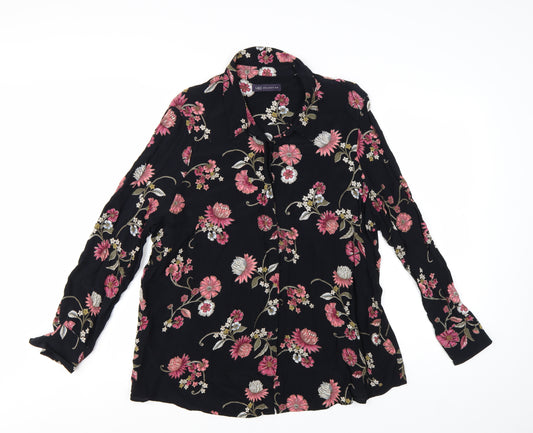 Marks and Spencer Women’s Black Floral Long Sleeve Tunic Blouse Size 22