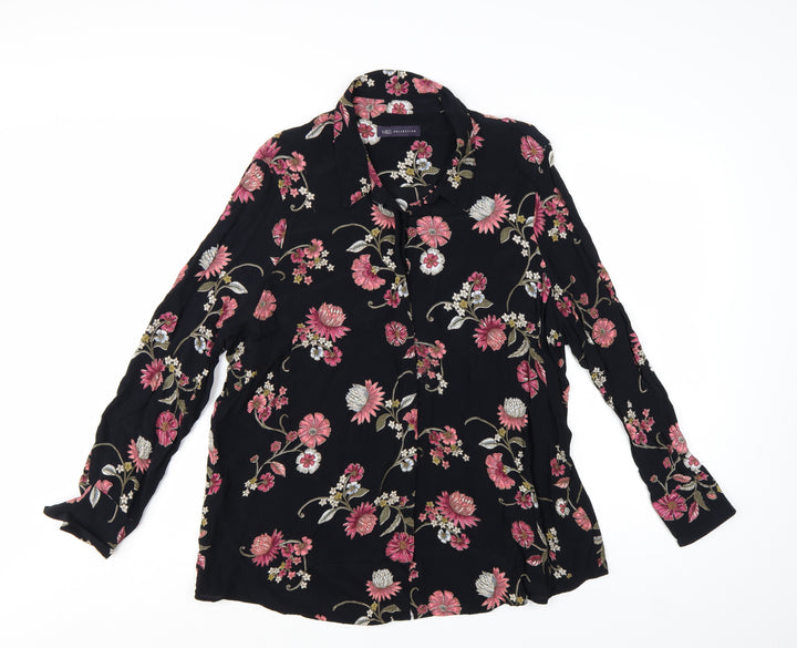 Marks and Spencer Women’s Black Floral Long Sleeve Tunic Blouse Size 22