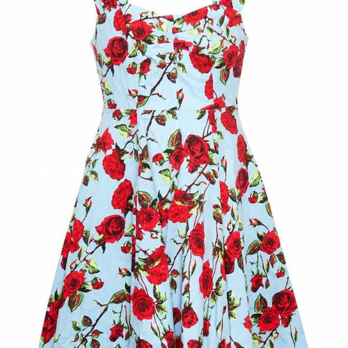 Hearts & Roses Women’s Blue Rose Floral Fit & Flare Dress Size 12