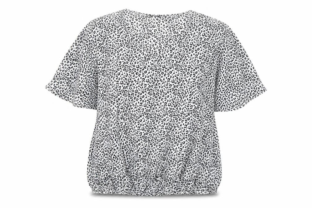 Front view of George Women’s White Leopard Print Tunic Blouse, size UK 14