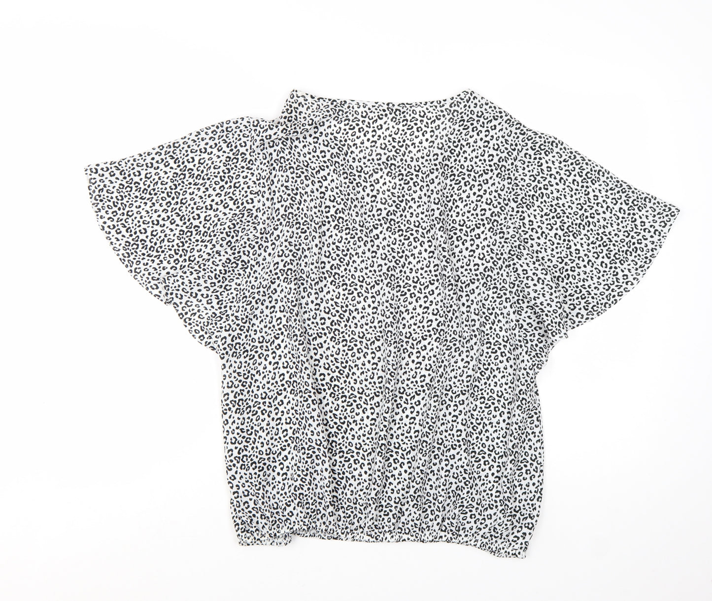 George Women’s White Leopard Print Tunic Blouse Size 14