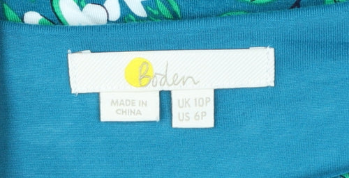 Boden Women Blue Floral Fit & Flare Jersey Dress Size 10