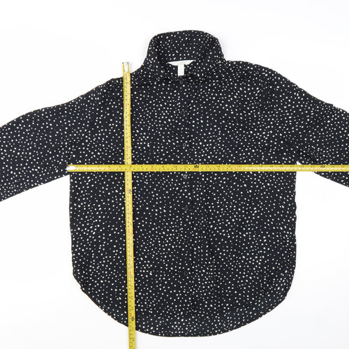 H&M Women's Black Polka Dot Button-Up Blouse Size S