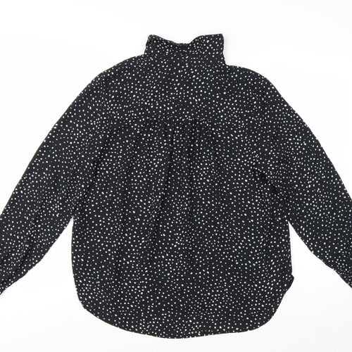 H&M Women's Black Polka Dot Button-Up Blouse Size S