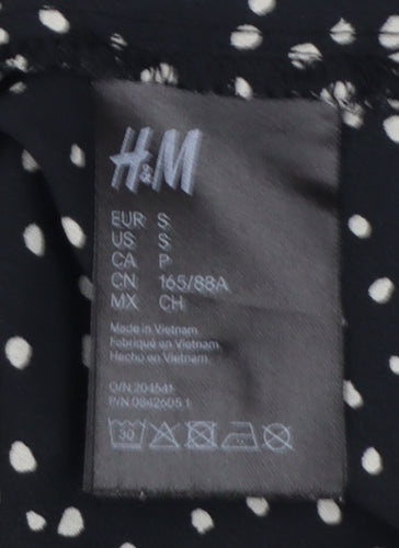 H&M Women's Black Polka Dot Button-Up Blouse Size S