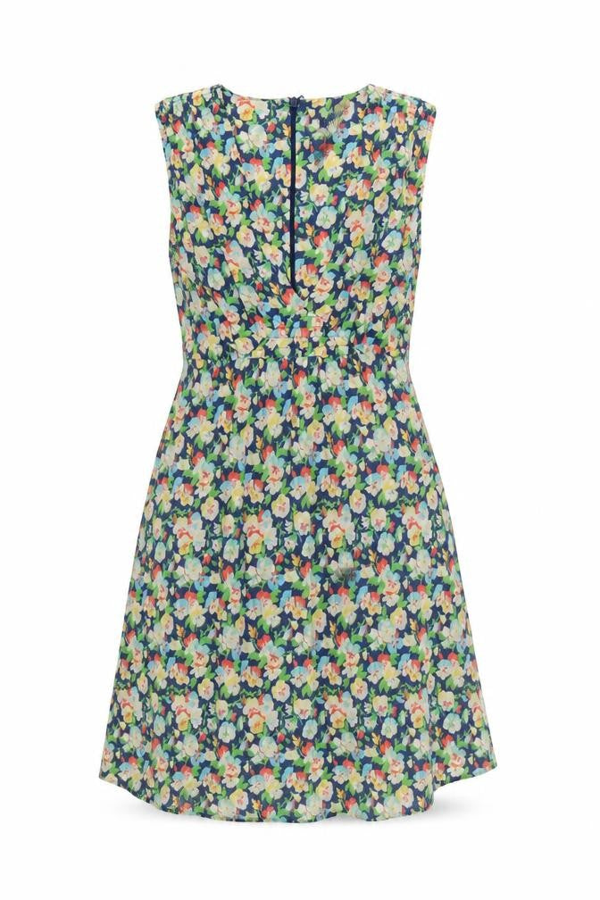 Topshop Women’s Multicoloured Floral Cotton A-Line Dress Size 12
