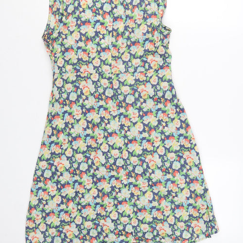Topshop Women’s Multicoloured Floral Cotton A-Line Dress Size 12