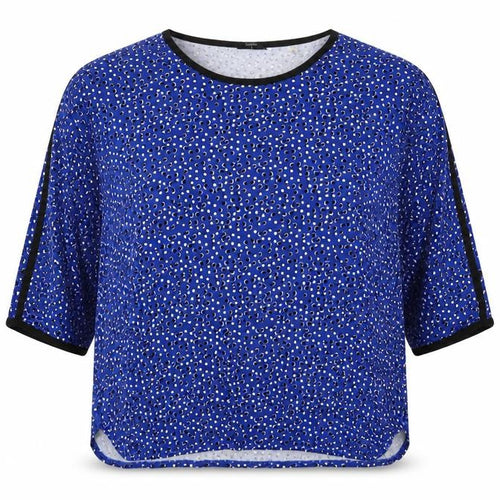 Tahari Woman Blue Polka Dot 3/4 Sleeve Rayon Blouse Size 18 Plus