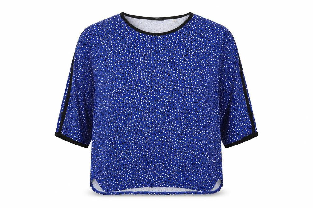 Tahari Woman Blue Polka Dot 3/4 Sleeve Rayon Blouse Size 18 Plus