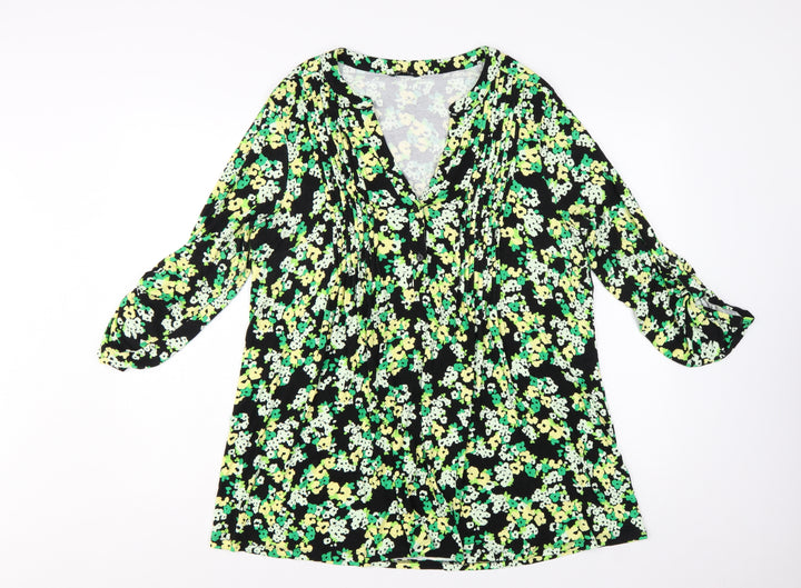 Roman Women’s Multicoloured Floral Shift Dress Size 18 Viscose Knee Length