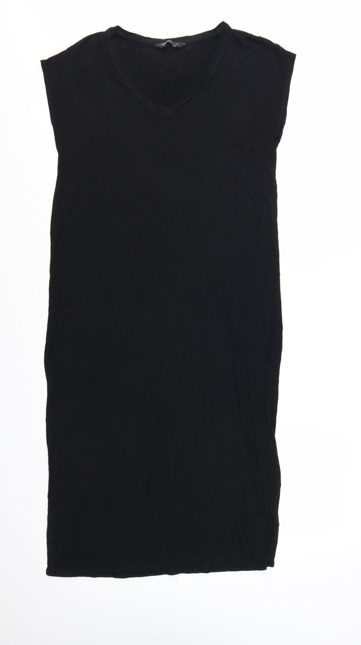 Marks and Spencer Women’s Black Viscose Shift Dress Size 10