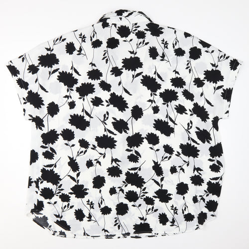 Marks and Spencer Womens Ivory Floral Short Sleeve Tunic Blouse Size 22