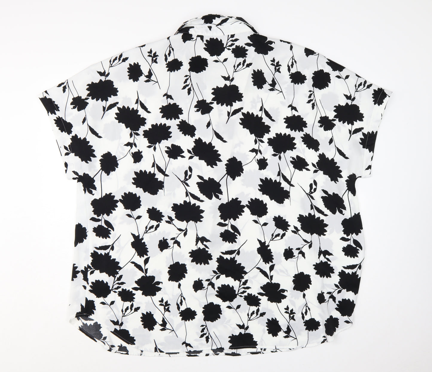 Marks and Spencer Womens Ivory Floral Short Sleeve Tunic Blouse Size 22